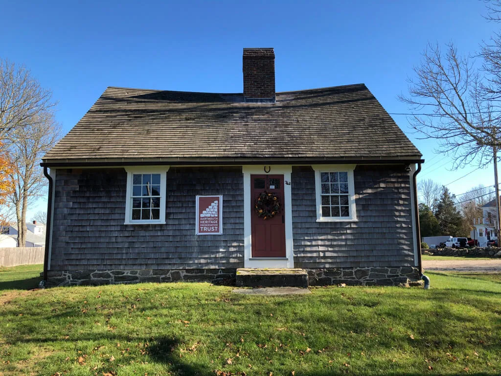 Facade of the 1762 Akin House as seen from 762 Dartmouth Street.
